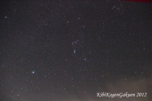 吉備高原の冬の夜空（12/14 00:30撮影）