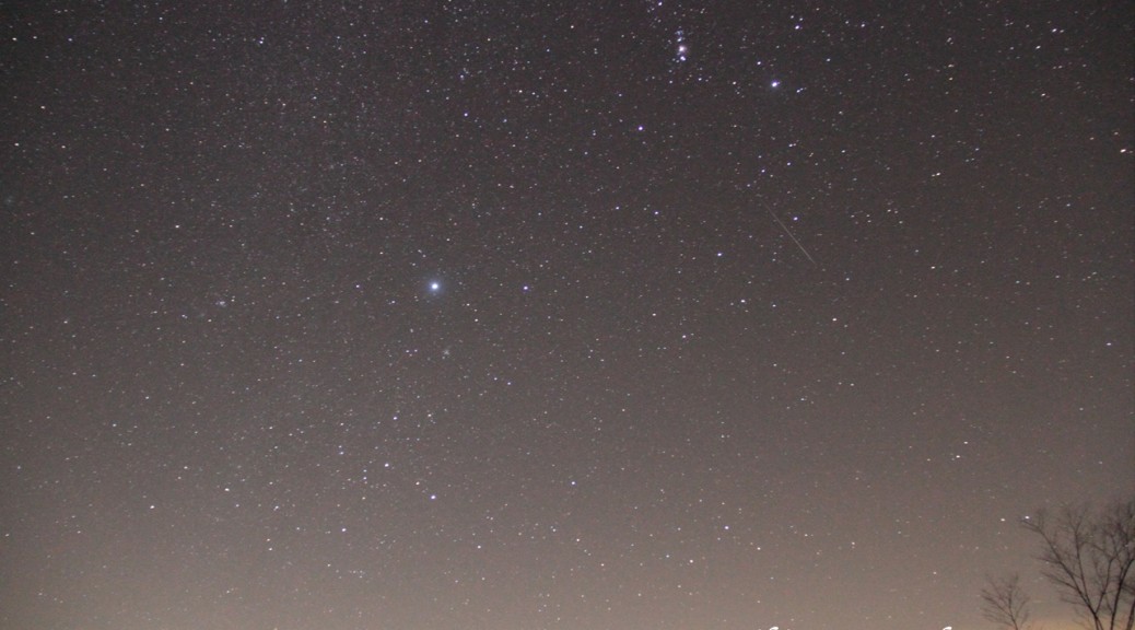 吉備高原の冬の夜空（12/14 00:13撮影）