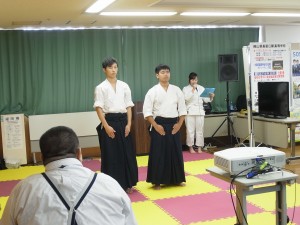 古武道部員演舞前の紹介