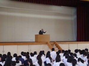 諸藤校長より、注意事項の伝達と激励。