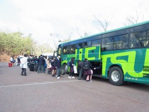 ＪＲ岡山駅行直行バス。