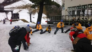 準備運動もかかさず！