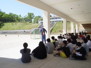 消火器の使い方の説明（地元消防団の方より）