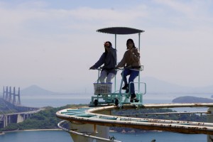 瀬戸大橋を見下ろす高さのスカイサイクル！！