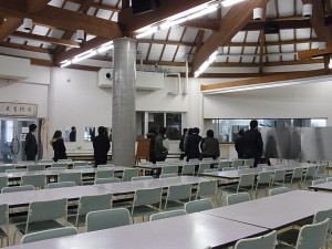 寮の食堂の見学