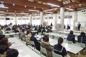 最初の全大会の様子（生徒会長よりご挨拶も）