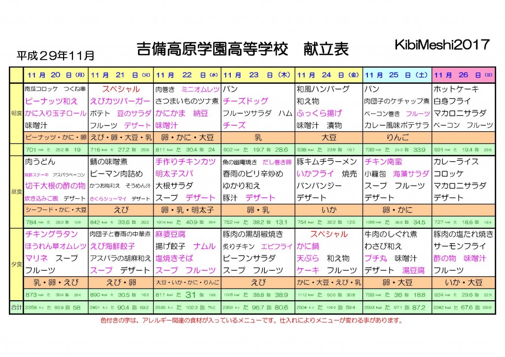 KibiMeshi20171120-1126