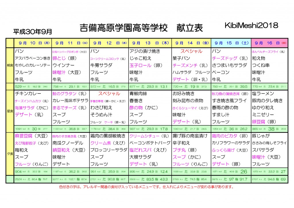 KibiMeshi20180910-0916