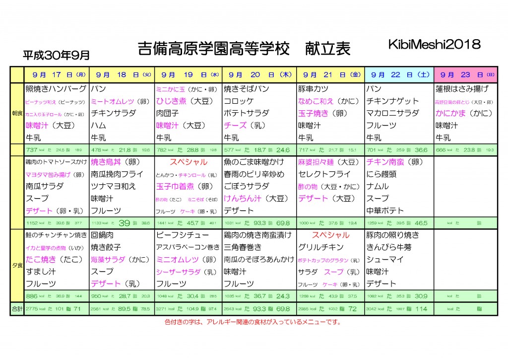 KibiMeshi20180917-0923