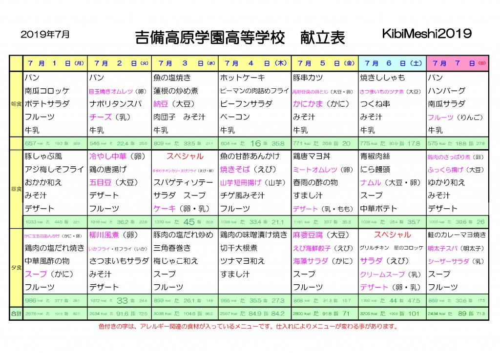 KibiMeshi20190701-0707