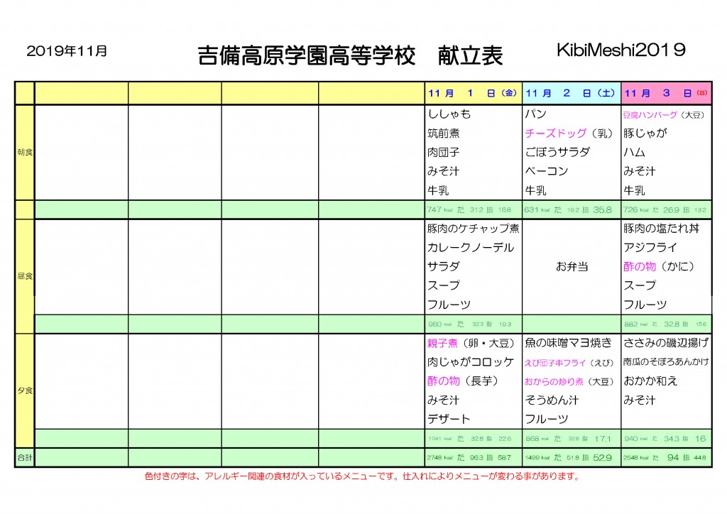 KibiMeshi20191101-1103