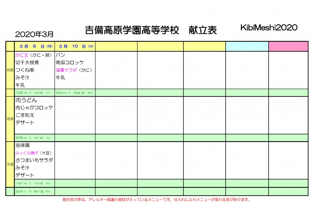 KibiMeshi20200309-0310