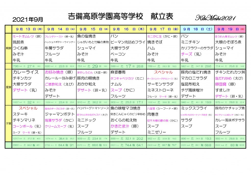 KibiMeshi20210913-0919